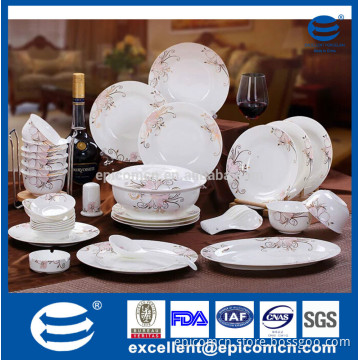 royal design bone china dinner set with gold flower design new bone China